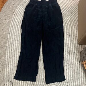 Quince black linen wide leg pants (missing drawstring)